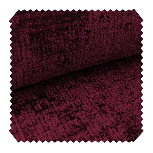novely® CRETA Chenille-Stoff Polsterstoff Möbelstoff Bezugsstoff | Meterware | 1 lfm Farbe: 59 Weinrot von NOVELY