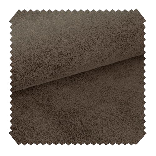 novely® exquisit ETERNITY Vintage Polsterstoff - Antiklederoptik Möbelstoff - Schwer entzündbares Velours-Kunstleder - Pflegeleichte Meterware 1lfm Farbe: 06 Schwarz Braun von NOVELY