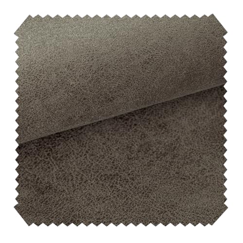 novely® exquisit ETERNITY Vintage Polsterstoff - Antiklederoptik Möbelstoff - Schwer entzündbares Velours-Kunstleder - Pflegeleichte Meterware 1lfm Farbe: 07 Anthrazit von NOVELY