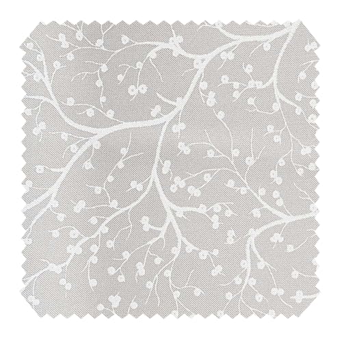 novely® HANAU TWIG - Dekostoff mit Blumen-Print - Robuster Möbelstoff - Pflegeleichte Meterware 1lfm (03 Hellgrau Taupe) von NOVELY
