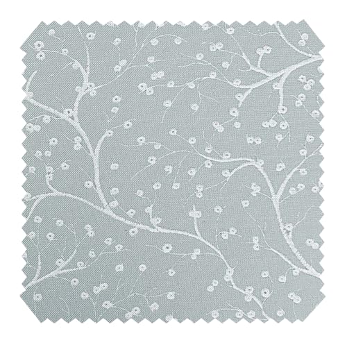 novely® HANAU TWIG - Dekostoff mit Blumen-Print - Robuster Möbelstoff - Pflegeleichte Meterware 1lfm (04 Stein Grau) von NOVELY