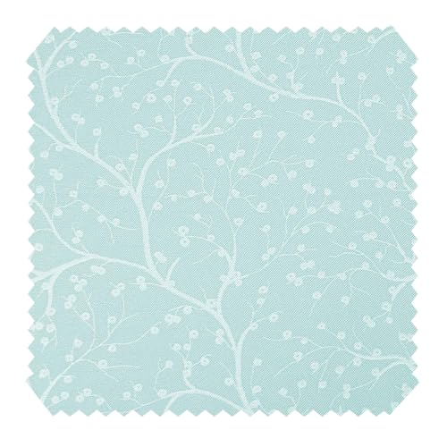 novely® HANAU TWIG - Dekostoff mit Blumen-Print - Robuster Möbelstoff - Pflegeleichte Meterware 1lfm (05 Hellblau) von NOVELY