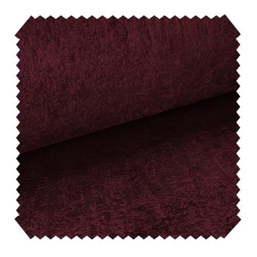 novely® INFANTE - Schimmernder Vintage Möbelstoff - Samtweicher Velours-Polsterstoff in Natursteinoptik - Pflegeleichte Meterware 1lfm Farbe: 07 Bordeaux von NOVELY