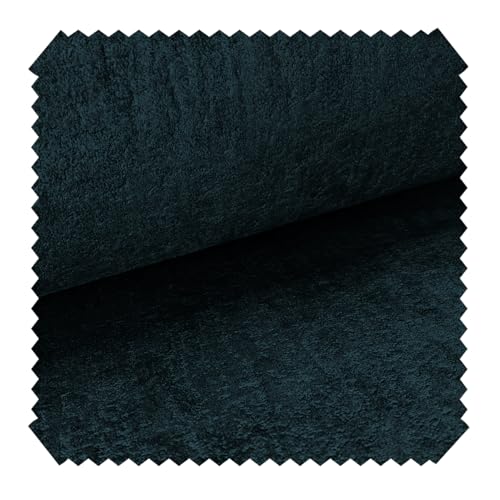 novely® INFANTE - Schimmernder Vintage Möbelstoff - Samtweicher Velours-Polsterstoff in Natursteinoptik - Pflegeleichte Meterware 1lfm Farbe: 11 Dunkelblau von NOVELY