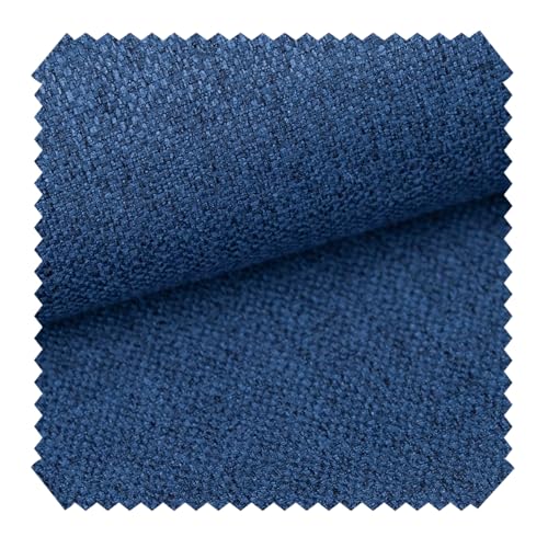 novely® KARBEN Scandi Chic - Polsterstoff in Leinen-Optik - Melierter Möbelstoff - Wolliger Bezugsstoff - Pflegeleichte Meterware 1lfm (08 Blau) von NOVELY