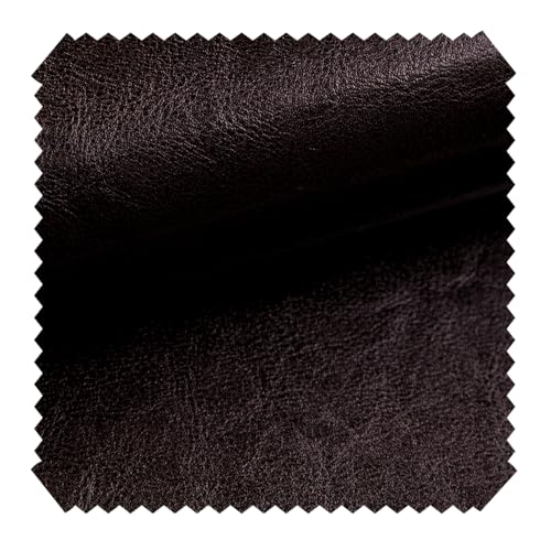 novely® MARGOTH - Glattes glänzendes Kunstleder im Antik-Look - Polsterstoff im Echtleder-Look - Robuster Möbelstoff - Pflegeleichte Meterware 1lfm (27 Schwarz Braun) von NOVELY