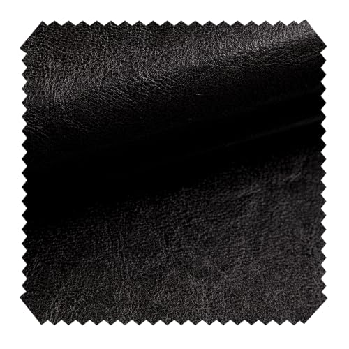 novely® MARGOTH - Glattes glänzendes Kunstleder im Antik-Look - Polsterstoff im Echtleder-Look - Robuster Möbelstoff - Pflegeleichte Meterware 1lfm (30 Schwarz) von NOVELY