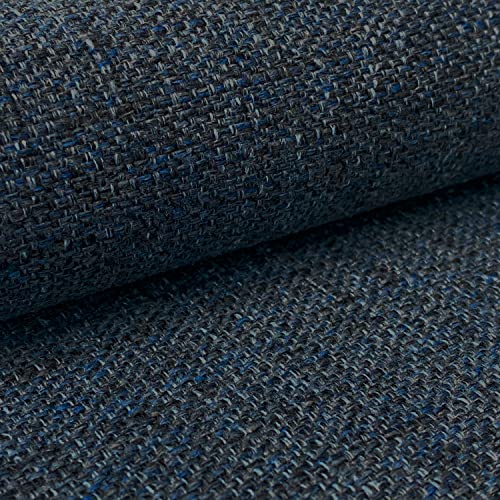 novely® MUDAU - Grob Gewebter Polsterstoff - Melierter Möbelstoff mit Flachgewebe - Pflegeleichte Meterware 1lfm Farbe: DH-78 Graphit Blau von NOVELY