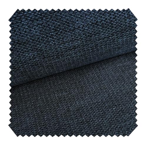 novely® MUDAU SOFT Samtweicher Chenille-Polsterstoff - Melierter Möbelstoff - Grober Struktur-Stoff - Mélange Meterware 1lfm Farbe: 89 Navy Dunkelblau von NOVELY