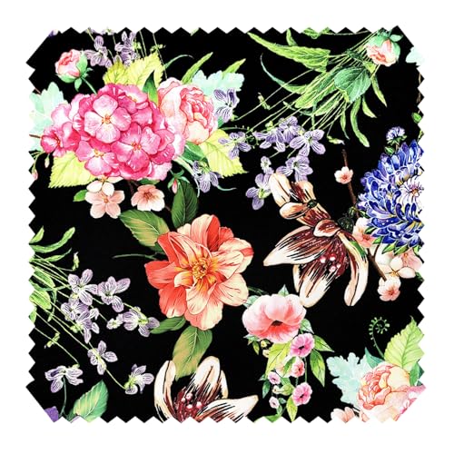 novely® OXFORD 210D | 1 lfm | Polsterstoff Bedruckt Outdoor Dekostoff Wasserabweisend Reißfest | Bunte Blumen Hortensien von NOVELY