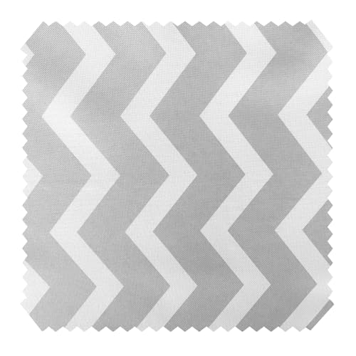 novely® OXFORD 210D | 1 lfm | Polsterstoff Polyester Outdoor Wasserabweisend Reißfest Dekostoff | D135 Grau Weiß Zick Zack von NOVELY
