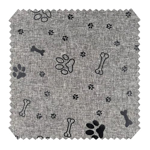 novely® OXFORD 330D | Polsterstoff Dekostoff Geprintet Außenbereich | Knochen Pfoten Black Meliert | Meterware | 1lfm von NOVELY