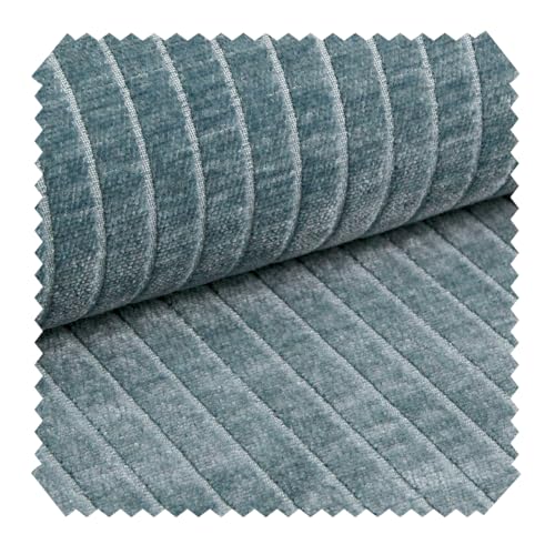 novely® PERMO Möbelstoff Breitcord-Optik Polsterstoff Luxus 380g/m² Hohe UV-Beständigkeit (7-8/8) | Meterware | 1lfm Farbe: 45 Blaugrau von NOVELY