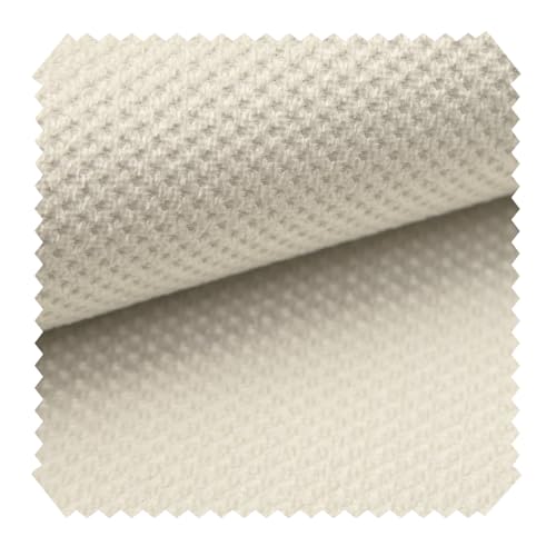 novely® PIROW - Weicher Polsterstoff mit Wabenmuster - Widerstandfähiger Möbelstoff - Einfache Verarbeitung und Reinigung - Pflegeleichte Meterware 1lfm (01 Woll Weiß) von NOVELY