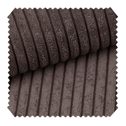 novely® PORTO - Polsterstoff in Breitcord-Optik - Ultraweicher Möbelstoff - Pflegeleichte Meterware 1 lfm Farbe: 04 Braun von NOVELY