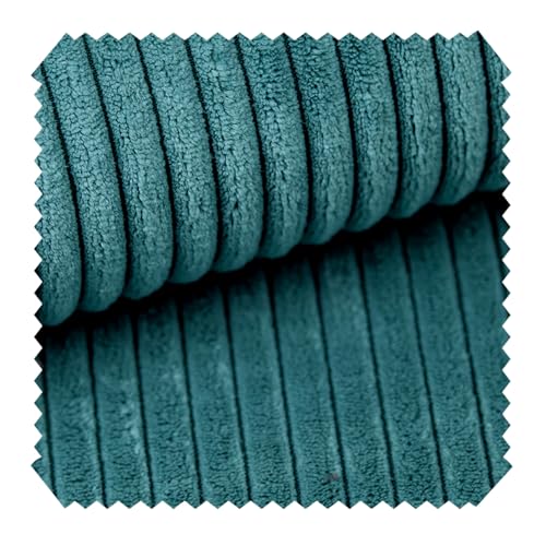 novely® PORTO - Polsterstoff in Breitcord-Optik - Ultraweicher Möbelstoff - Pflegeleichte Meterware 1 lfm Farbe: 125 Petrol von NOVELY