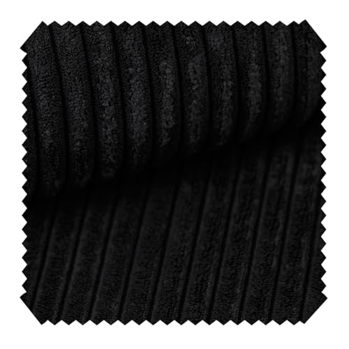 novely® PORTO - Breitcord Ultraweicher Polsterstoff Möbelstoff Dekostoff Cord Stoff Meterware | 1 lfm Farbe: 135 Schwarz von NOVELY