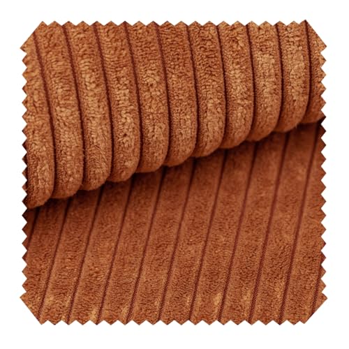 novely® PORTO - Polsterstoff in Breitcord-Optik - Ultraweicher Möbelstoff - Pflegeleichte Meterware 1 lfm Farbe: 40 Orange von NOVELY