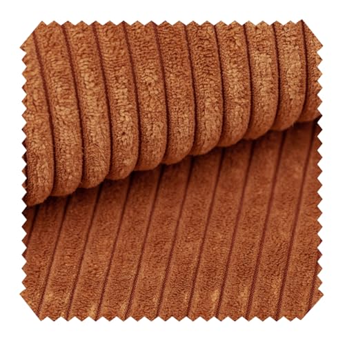 novely® PORTO - Breitcord Ultraweicher Polsterstoff Möbelstoff Dekostoff Cord Stoff Meterware | 1 lfm Farbe: 40 Orange von NOVELY