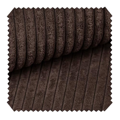novely® PORTO - Polsterstoff in Breitcord-Optik - Ultraweicher Möbelstoff - Pflegeleichte Meterware 1 lfm Farbe: 06 Kaffee von NOVELY