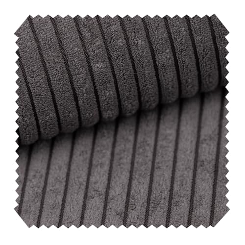 novely® PORTO - Polsterstoff in Breitcord-Optik - Ultraweicher Möbelstoff - Pflegeleichte Meterware 1 lfm Farbe: 22 Schiefergrau von NOVELY