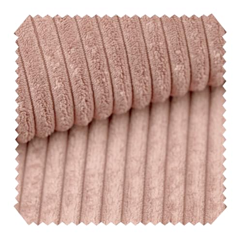 novely® PORTO - Polsterstoff in Breitcord-Optik - Ultraweicher Möbelstoff - Pflegeleichte Meterware 1 lfm Farbe: 52 Rosa von NOVELY