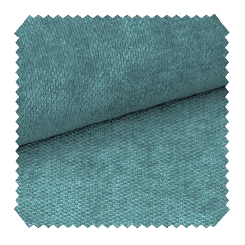 novely® RINGO - Kuscheliger Chenille-Polsterstoff - Schwer Entzündbarer Möbelstoff mit Filzrückseite - Pflegeleichte Meterware 1lfm Farbe: 04 Türkis von NOVELY