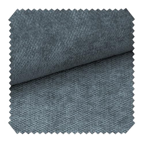 novely® RINGO - Kuscheliger Chenille-Polsterstoff - Schwer Entzündbarer Möbelstoff mit Filzrückseite - Pflegeleichte Meterware 1lfm Farbe: 12 Blaugrau von NOVELY
