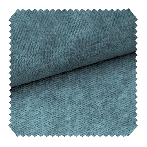 novely® RINGO - Kuscheliger Chenille-Polsterstoff - Schwer Entzündbarer Möbelstoff mit Filzrückseite - Pflegeleichte Meterware 1lfm Farbe: 08 Blau von NOVELY