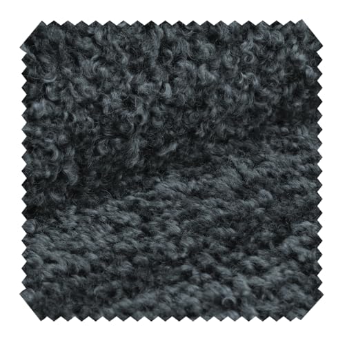 novely® ROLAND Kuschelweicher Bouclé-Polsterstoff - 560 g/m², Extra Volumen - Strapazierfähiger Möbelstoff - UV-Beständiger (7/8) Bezugsstoff - Pflegeleichte Meterware 1 lfm Farbe: 07 Dunkelgrau von NOVELY