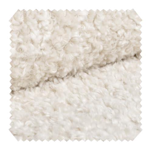 novely® ROLAND Kuschelweicher Bouclé-Polsterstoff - 560 g/m², Extra Volumen - Strapazierfähiger Möbelstoff - UV-Beständiger (7/8) Bezugsstoff - Pflegeleichte Meterware 1 lfm Farbe: 03 Hellbeige von NOVELY