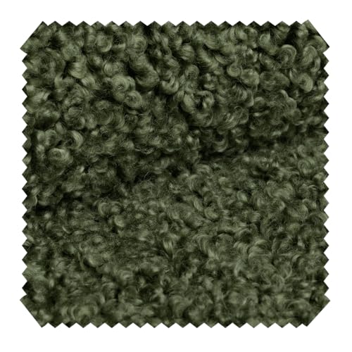novely® ROLAND Kuschelweicher Bouclé-Polsterstoff - 560 g/m², Extra Volumen - Strapazierfähiger Möbelstoff - UV-Beständiger (7/8) Bezugsstoff - Pflegeleichte Meterware 1 lfm Farbe: 14 Dunkelgrün von NOVELY