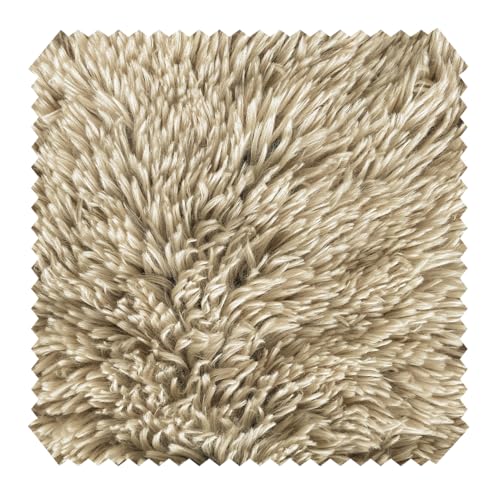 novely® SHADY - Plüschstoff | 1 lfm Meterware | kuscheliger Dekostoff | Ultraweicher Zottelplüsch | Flauschiger Hochfloor und Langhaar Farbe: 14 Beige von NOVELY