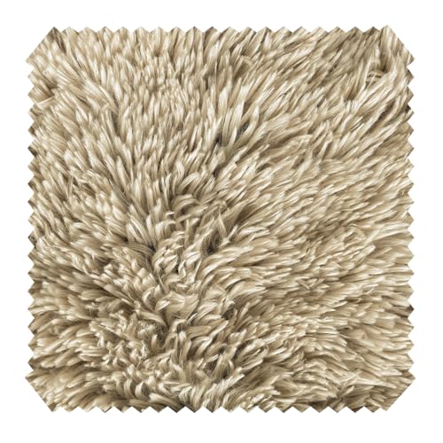 novely® SHADY - Kuscheliger Plüschstoff - Ultraweicher Zottelplüsch - Flauschiger Hochfloor und Langhaar - Pflegeleichte Meterware 1 lfm Farbe: 14 Beige von NOVELY