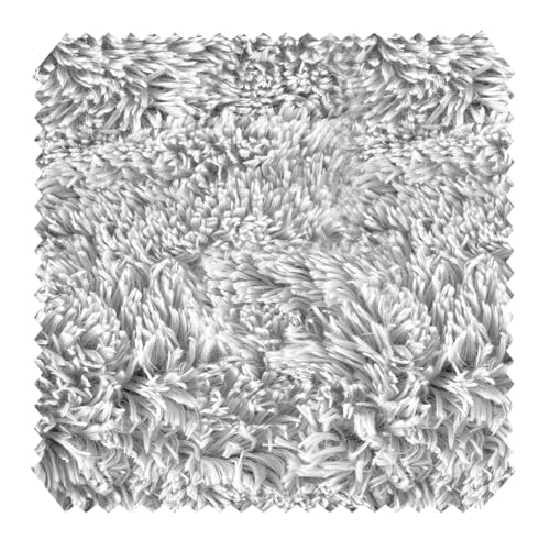 novely® SHADY - Kuscheliger Plüschstoff - Ultraweicher Zottelplüsch - Flauschiger Hochfloor und Langhaar - Pflegeleichte Meterware 1 lfm Farbe: 20 Weiß von NOVELY