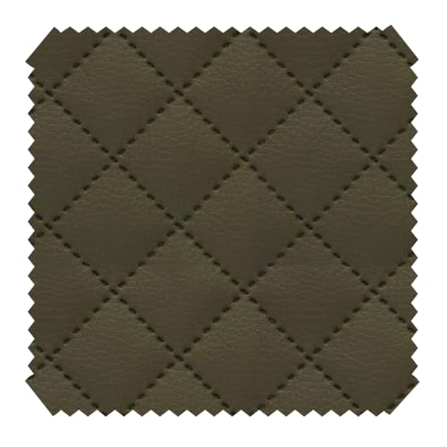 novely® Soltau Kunstleder 3-LAGIG gesteppt kaschiert | gesteppter Volumen Polsterstoff | KARO Möbelstoff Premium | Meterware | 1 lfm (07 Olive) von NOVELY