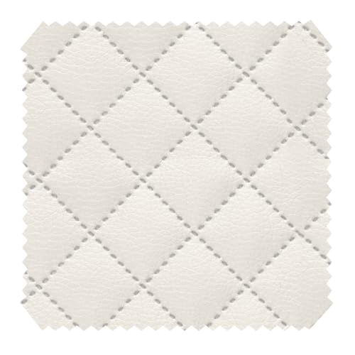 novely® Soltau Kunstleder 3-LAGIG gesteppt kaschiert | gesteppter Volumen Polsterstoff | KARO Möbelstoff Premium | Meterware | 1 lfm (31 Creme Weiß) von NOVELY