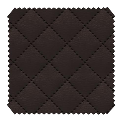 novely® Soltau Kunstleder 3-LAGIG gesteppt kaschiert | gesteppter Volumen Polsterstoff | KARO Möbelstoff Premium | Meterware | 1 lfm (66 Dunkelbraun) von NOVELY