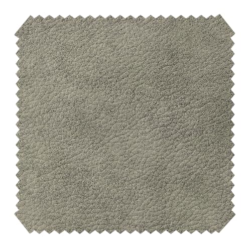 novely® TAURA - Microfaser Möbelstoff - Vintage Velours Lederimitat - Polsterstoff in Wildleder-Optik - Pflegeleichte Meterware 1 lfm Farbe: 11 Hellgrau von NOVELY