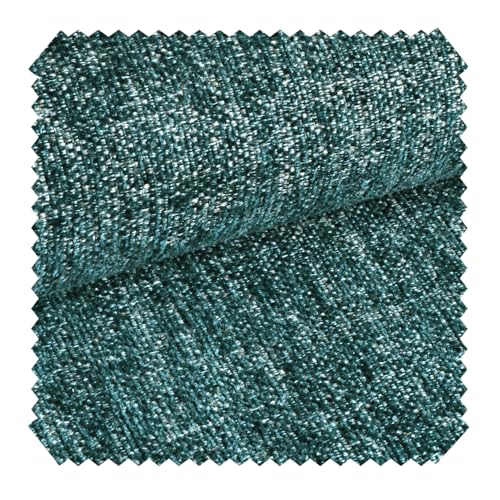 novely® exquisit TESSANO - Samtweicher Chenille-Polsterstoff in 3D-Optik - Schwer Entzündbarer Möbelstoff - Pflegeleichte Meterware 1lfm (13 Petrol Blau) von NOVELY