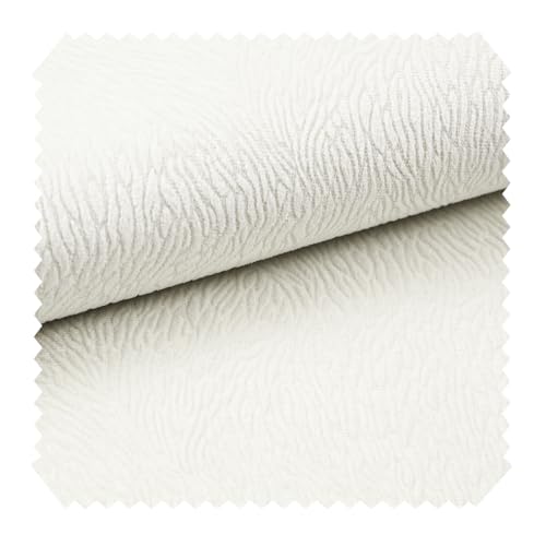 novely® TILDA - Samtiger Chenille-Möbelstoff mit feinem Muster - Robuster Velours-Polsterstoff - Pflegeleichte Meterware 1lfm (01 Creme) von NOVELY