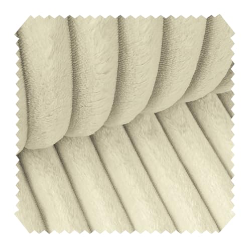novely® TILLEN Weicher Polsterstoff in Breitcord-Optik - Kuschelweicher Möbelstoff - Reißfester Bezugsstoff - Pflegeleichte Meterware 1 lfm Farbe: 03 Creme von NOVELY
