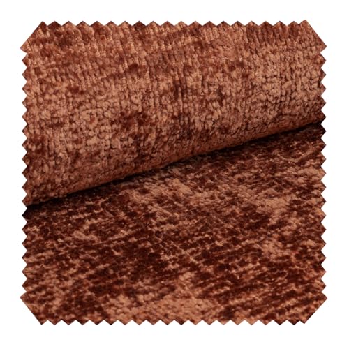novely® TRENTO - Hochwertiger Möbelstoff - Schwer Entzündbarer Polsterstoff - Pflegeleichte Meterware 1lfm Farbe: 13 Orangebraun von NOVELY