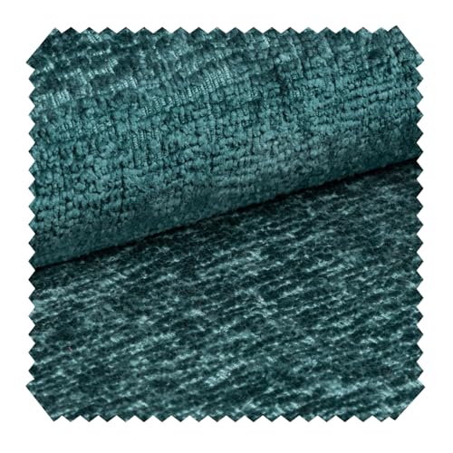 novely® TRENTO - Hochwertiger Möbelstoff - Schwer Entzündbarer Polsterstoff - Pflegeleichte Meterware 1lfm Farbe: 19 Petrol von NOVELY