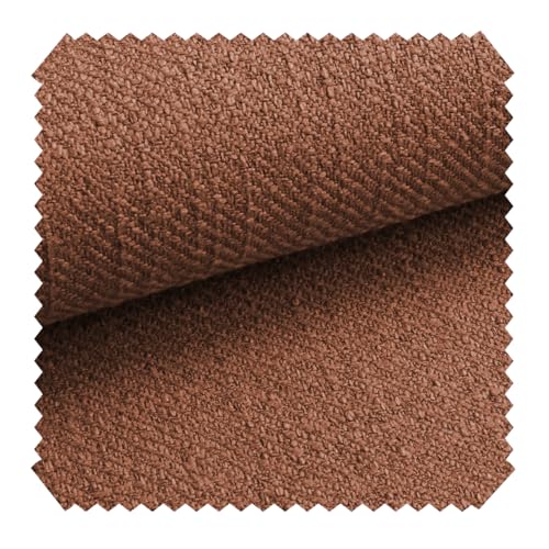novely® exquisit DECORETTO - Weicher Polsterstoff im Naturfaser Look - Schwer Entzündbarer Möbelstoff mit Ultra-Clean-Technologie - Pflegeleichte Meterware 1lfm (08 Kupferbraun) von NOVELY