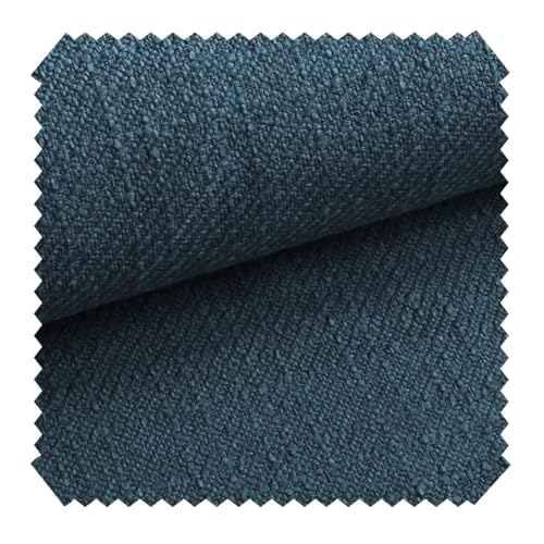 novely® exquisit DECORETTO - Weicher Polsterstoff im Naturfaser Look - Schwer Entzündbarer Möbelstoff mit Ultra-Clean-Technologie - Pflegeleichte Meterware 1lfm (13 Taubenblau) von NOVELY