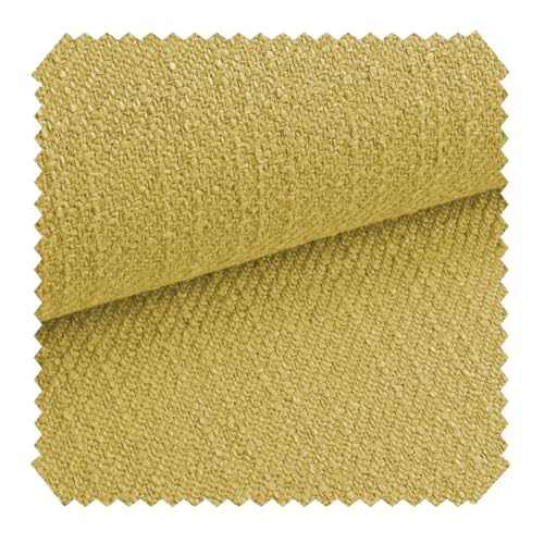 novely® exquisit DECORETTO - Weicher Polsterstoff im Naturfaser Look - Schwer Entzündbarer Möbelstoff mit Ultra-Clean-Technologie - Pflegeleichte Meterware 1lfm (14 Senfgelb) von NOVELY