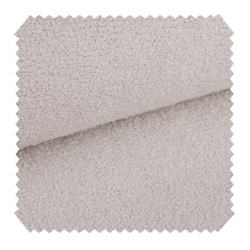 novely® exquisit DOLORES Robuster Bouclé-Stoff - Gemütlicher Polsterstoff - Schwer Entzündbarer Möbelstoff - Pflegeleichte Meterware 1lfm (01 Altweis) von NOVELY