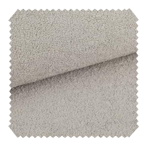 NOVELY® exquisit Dolores Robuster Bouclé-Stoff - Gemütlicher Polsterstoff - Schwer Entzündbarer Möbelstoff - Pflegeleichte Meterware 1lfm (03 Hellgrau) von NOVELY