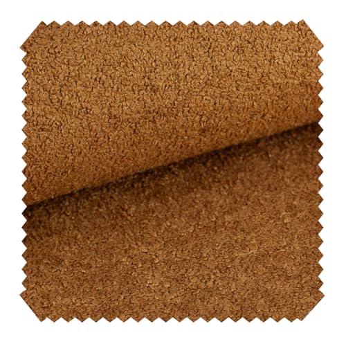 NOVELY® exquisit Dolores Robuster Bouclé-Stoff - Gemütlicher Polsterstoff - Schwer Entzündbarer Möbelstoff - Pflegeleichte Meterware 1lfm (11 Ocker Orange) von NOVELY
